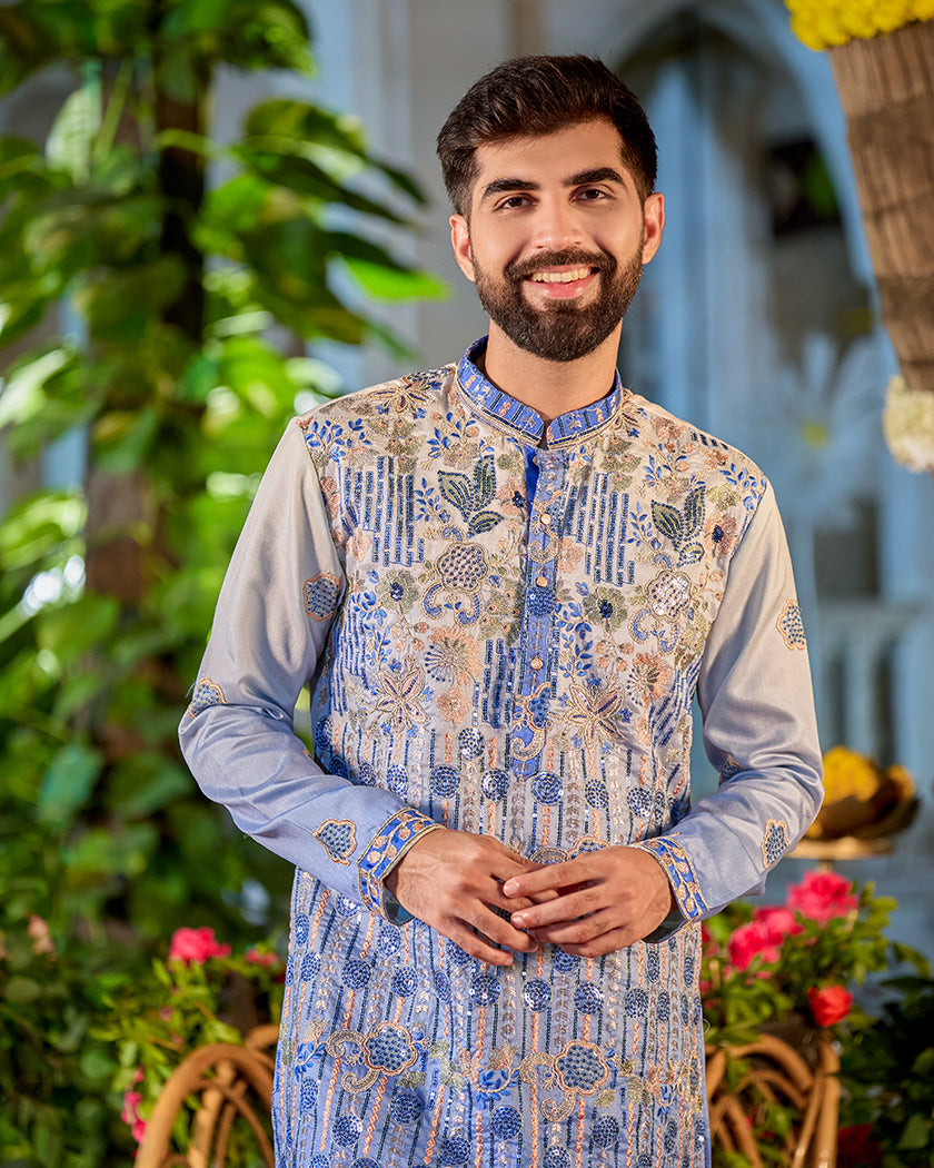 Allure Bloom Embroidered Kurta.