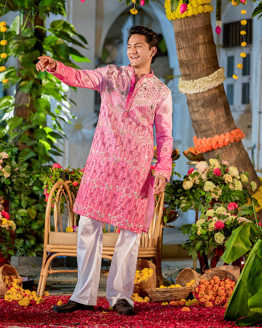 Allure Rose Embroidered Kurta.