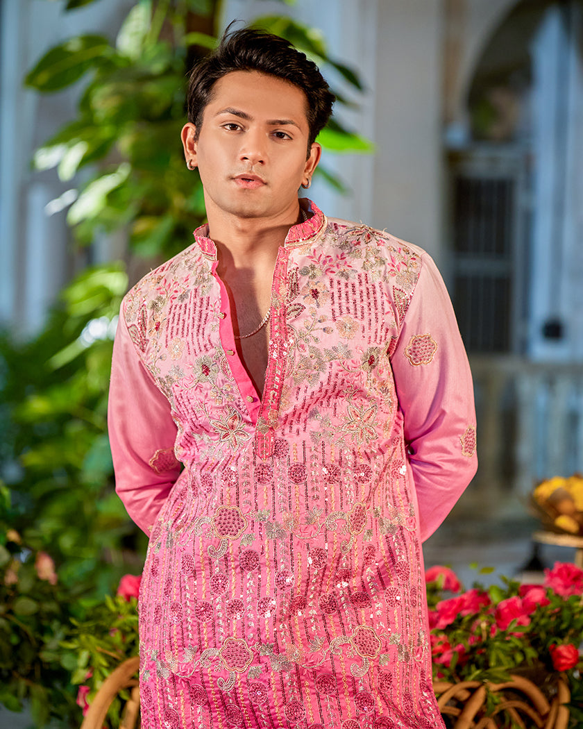 Allure Rose Embroidered Kurta.