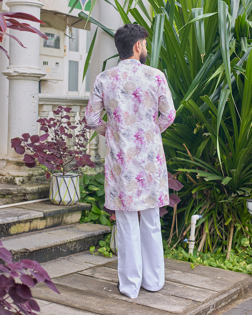 Ivory Mist Embroidered Kurta