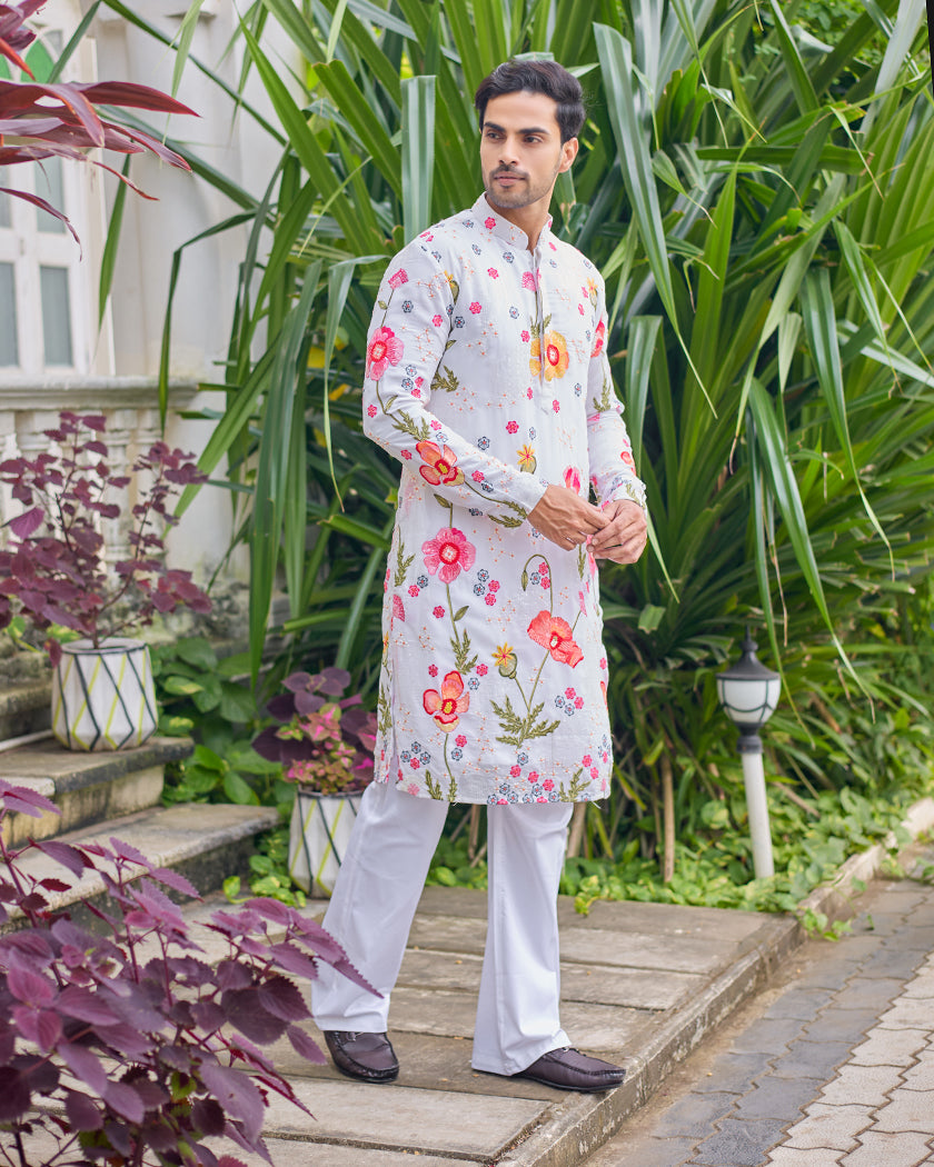 Ethereal Blossom Embroidered Kurta