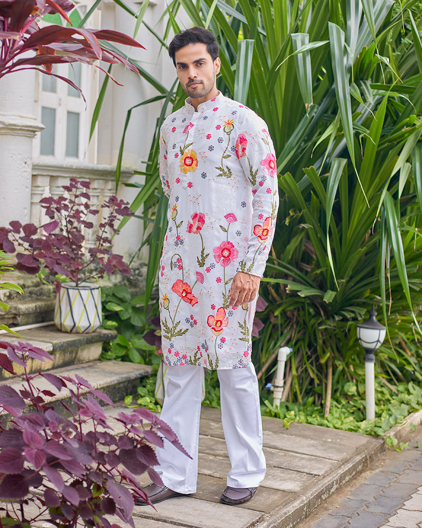 Ethereal Blossom Embroidered Kurta