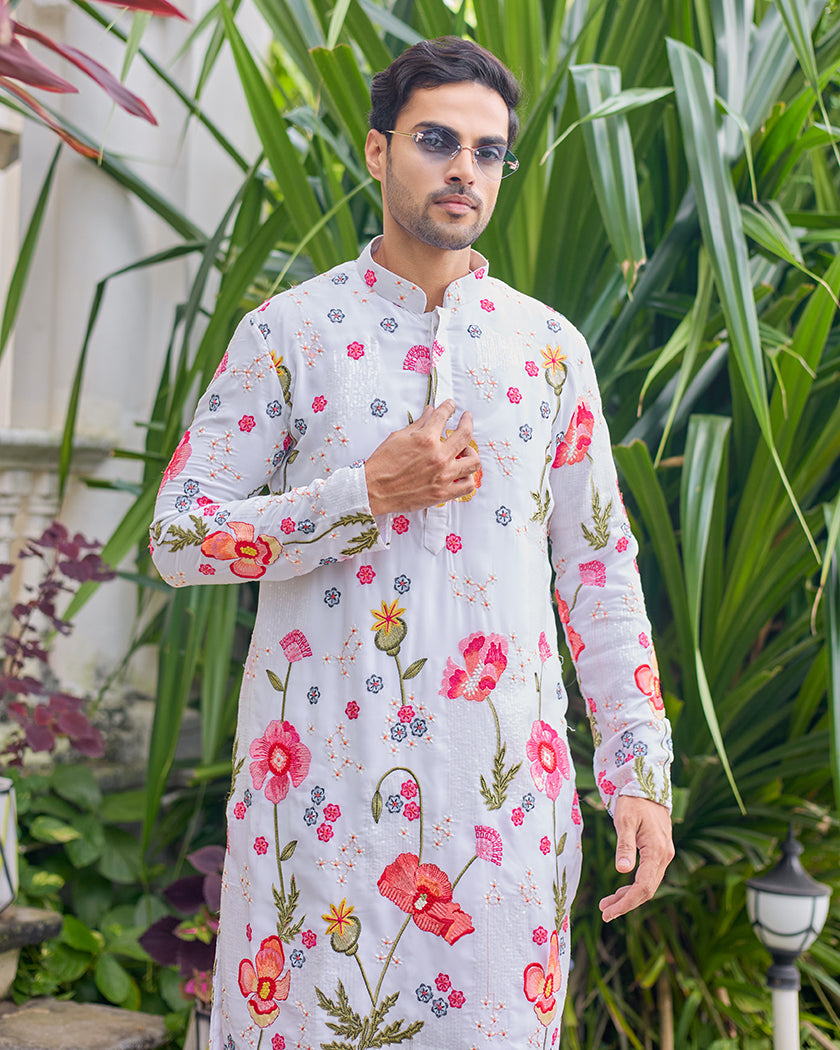 Ethereal Blossom Embroidered Kurta