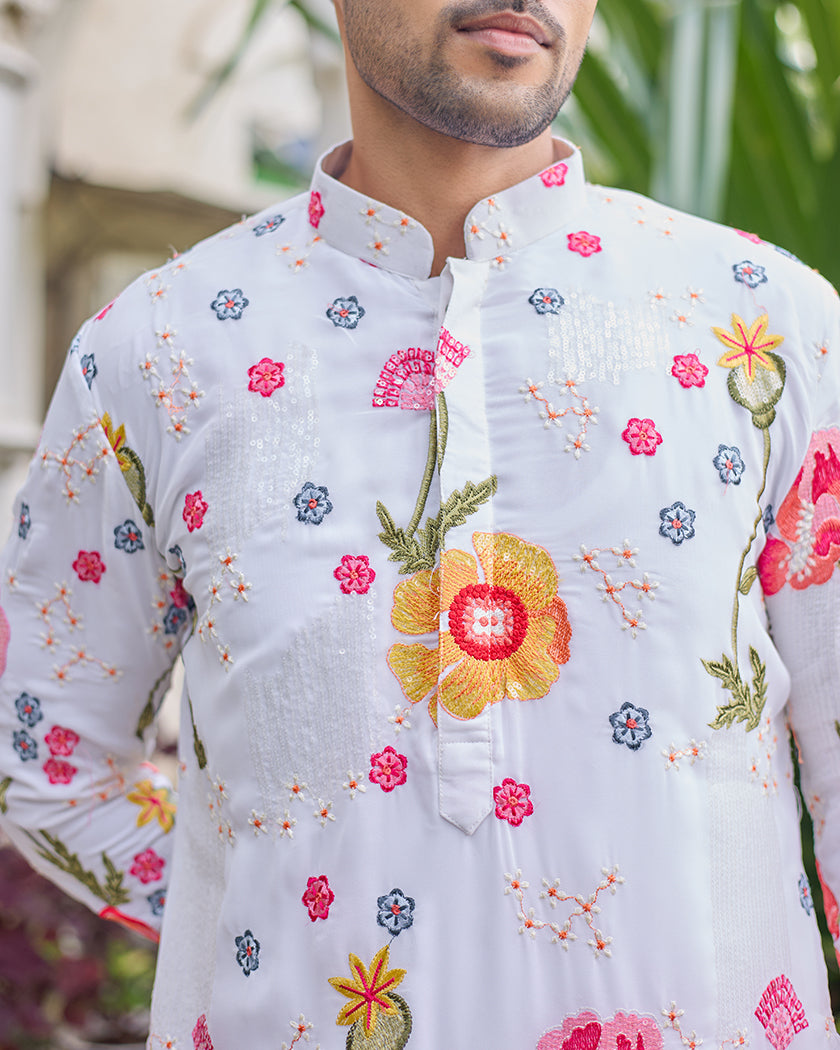 Ethereal Blossom Embroidered Kurta