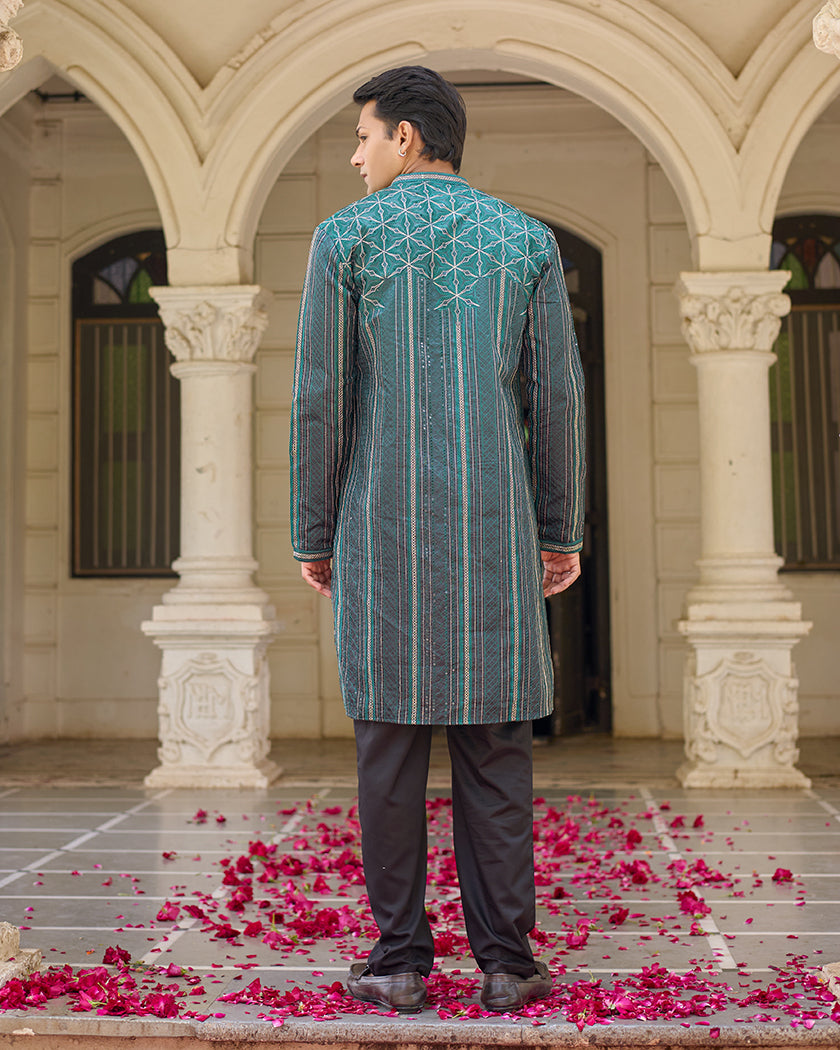 Sapphire Lining Green Embroidered Kurta