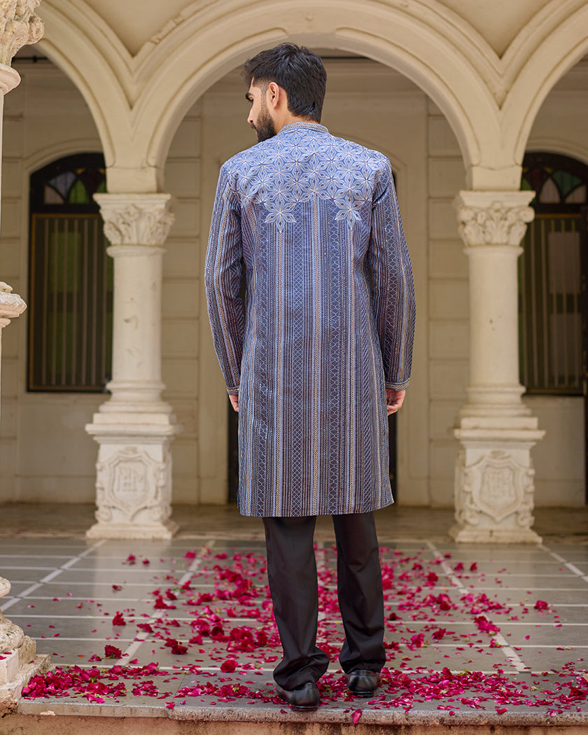 Sapphire Lining Blue Embroidered Kurta