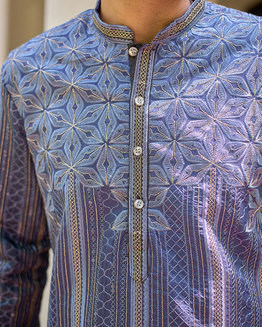 Sapphire Lining Blue Embroidered Kurta