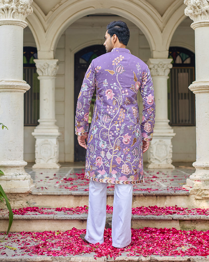 Lavender Reverie Embroidered Kurta.