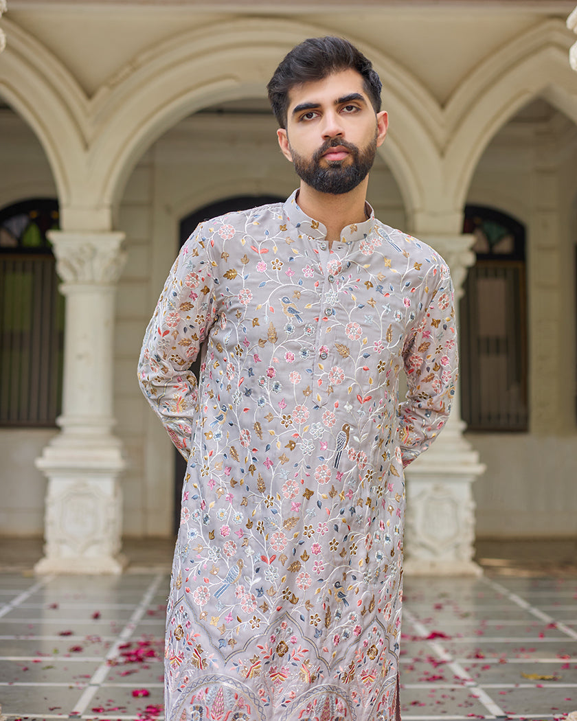 Seraphic Swan Embroidered Kurta