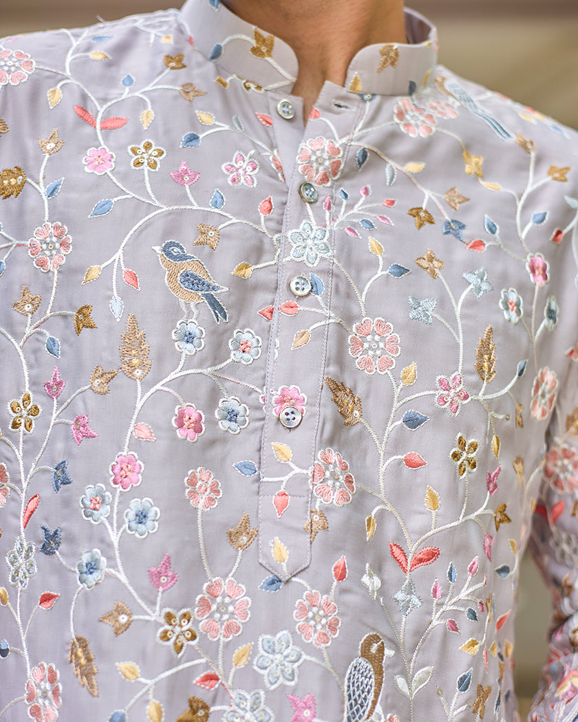 Seraphic Swan Embroidered Kurta