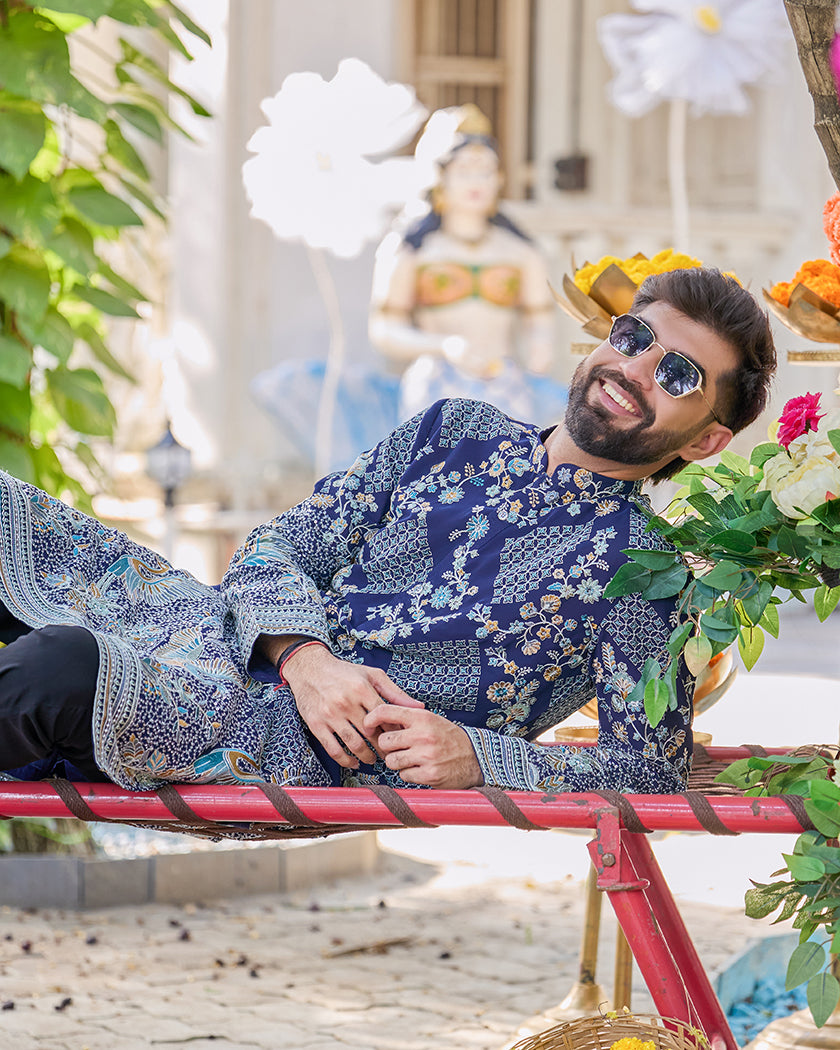 Avian Luxe Blue Kurta