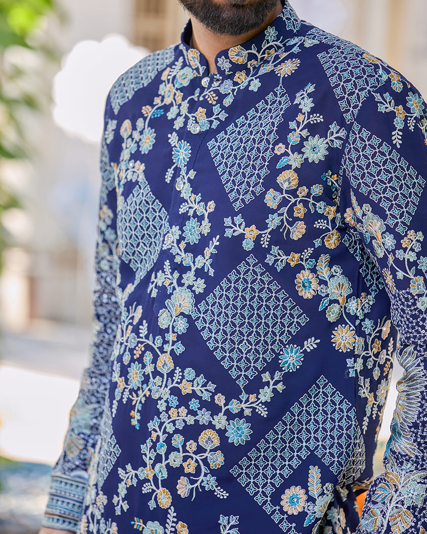 Avian Luxe Blue Kurta