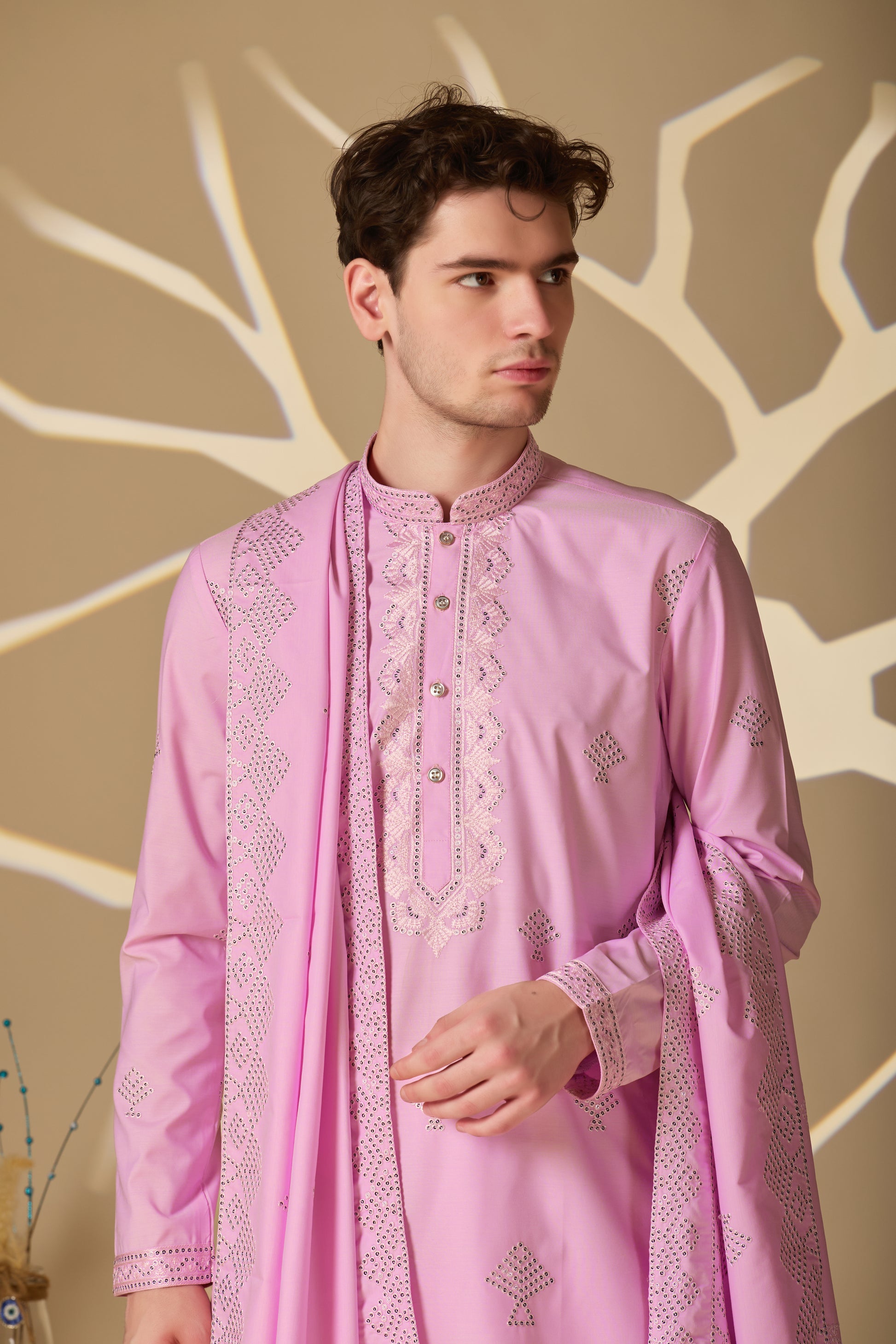 Pink Embroidered Kurta+Dupatta And Patiala Pant Set