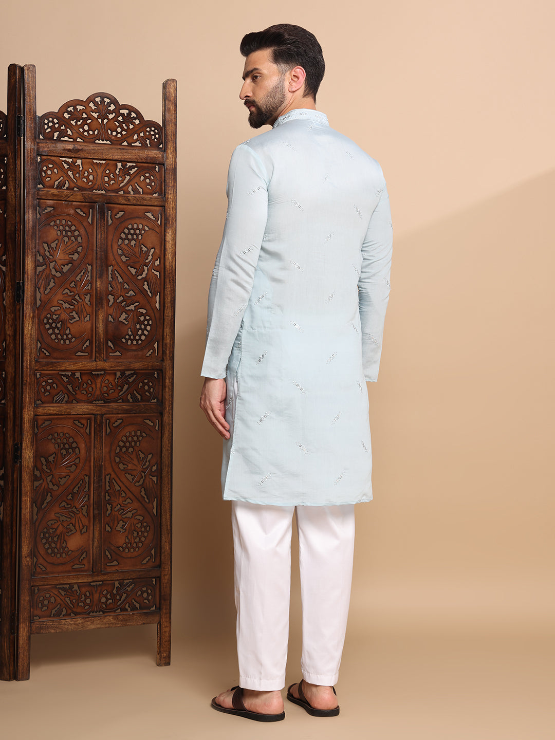 Sky Blue Elegance Sequin Kurta Set