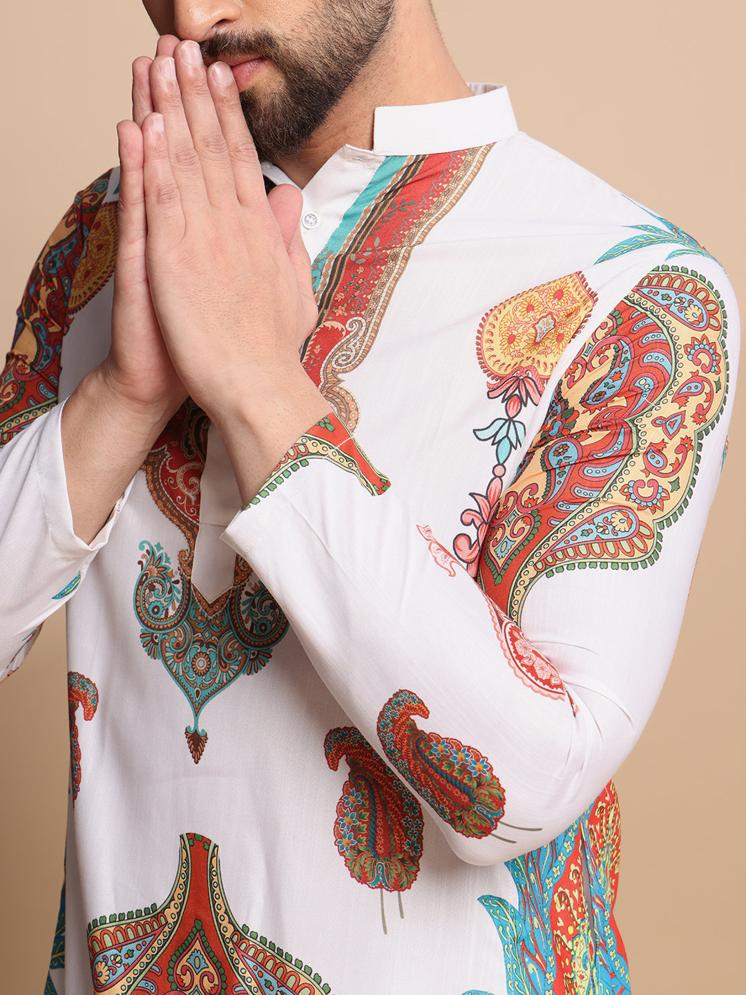 White Charm Digital Kurta Set