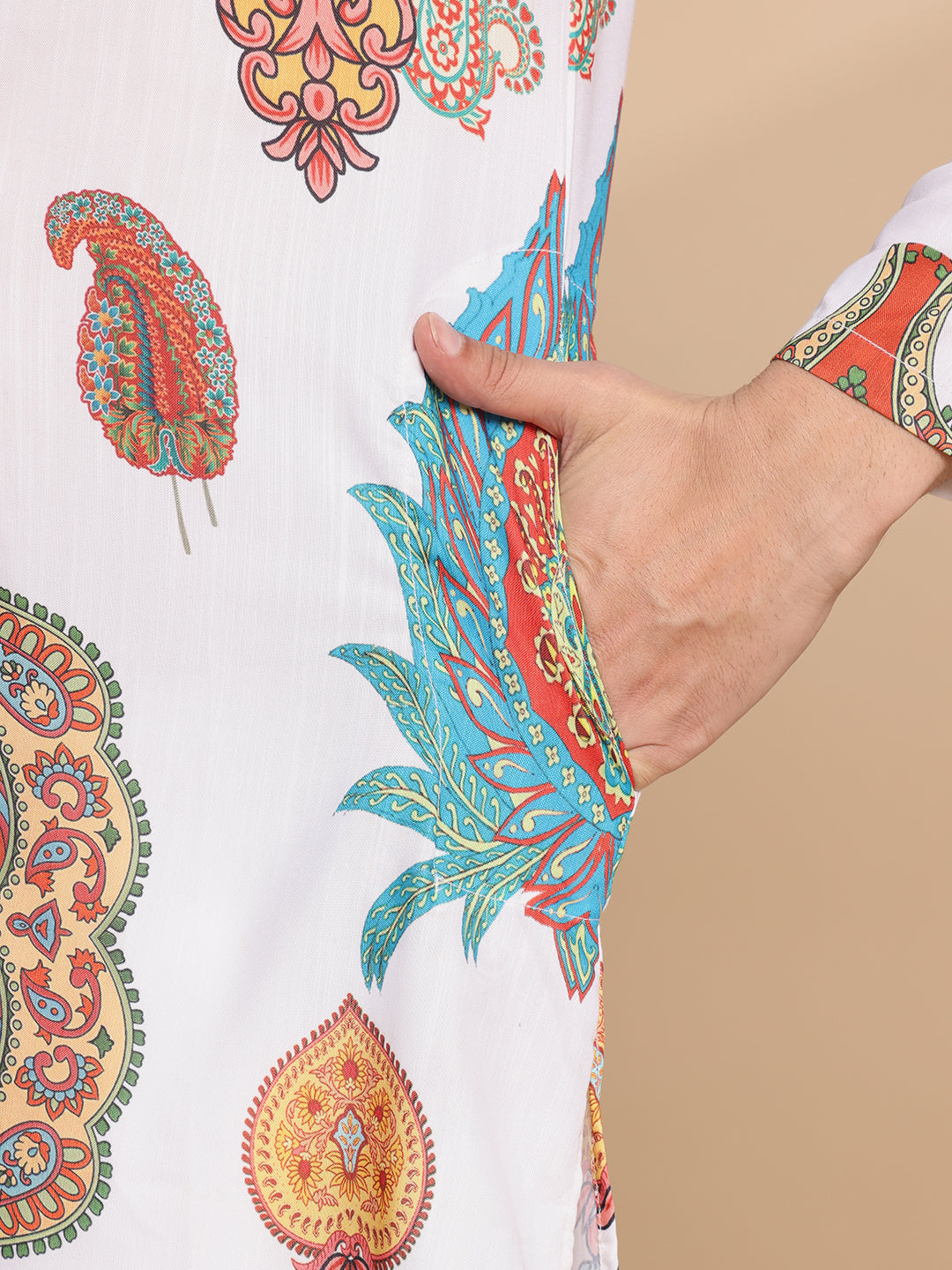 White Charm Digital Kurta Set