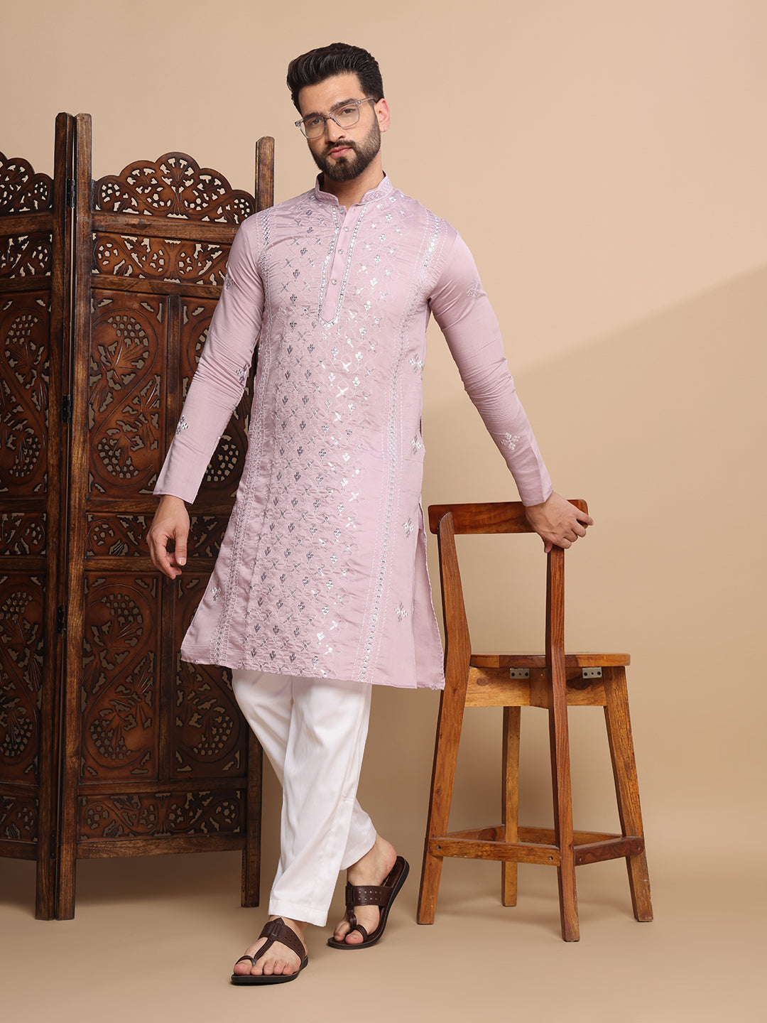 Mauve Majesty Sequin kurta set