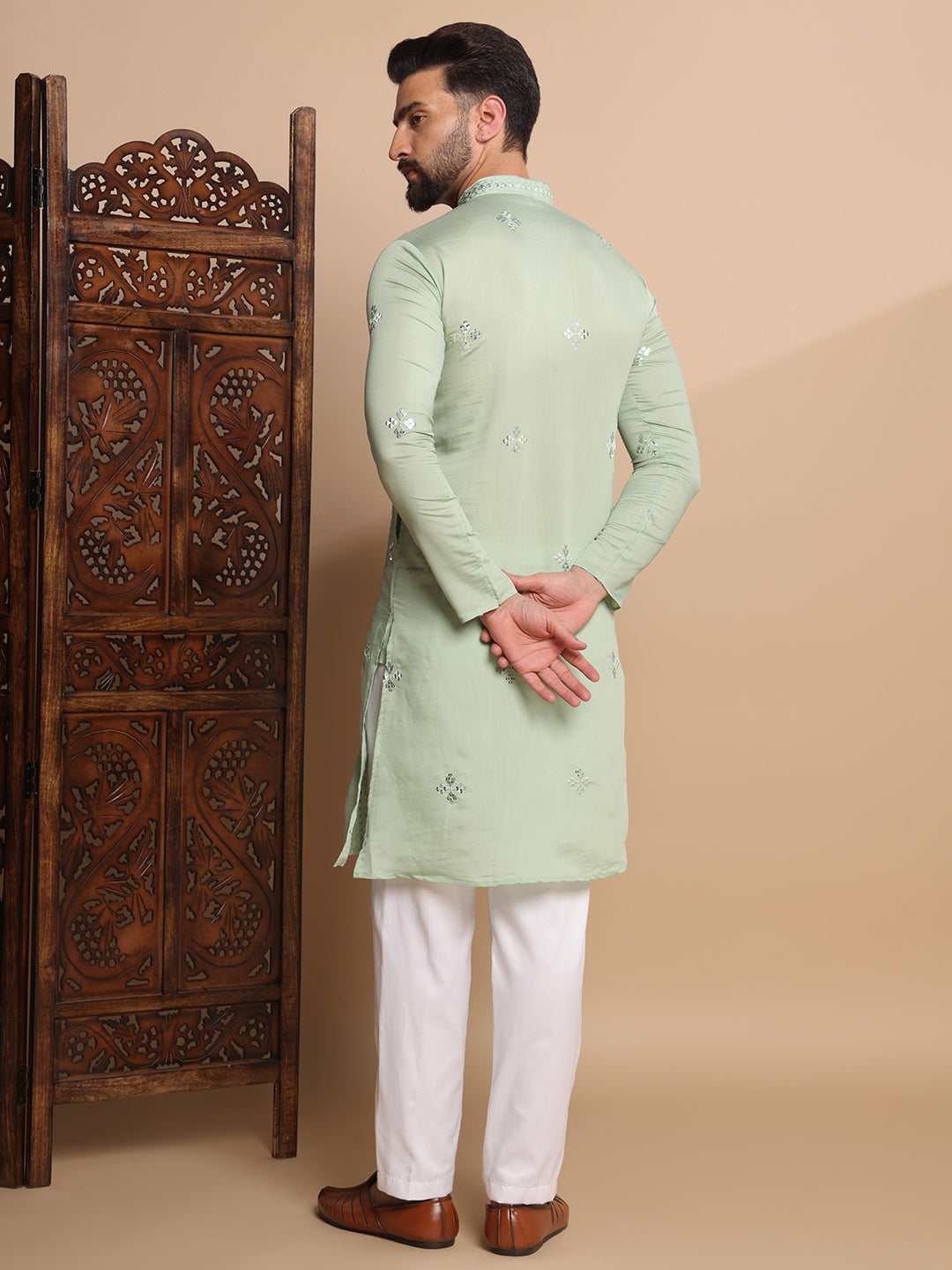 Pastel Green Festive Kurta Set