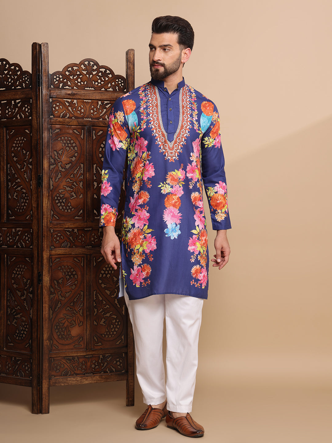 Royal Bloom Digital Print Kurta Set