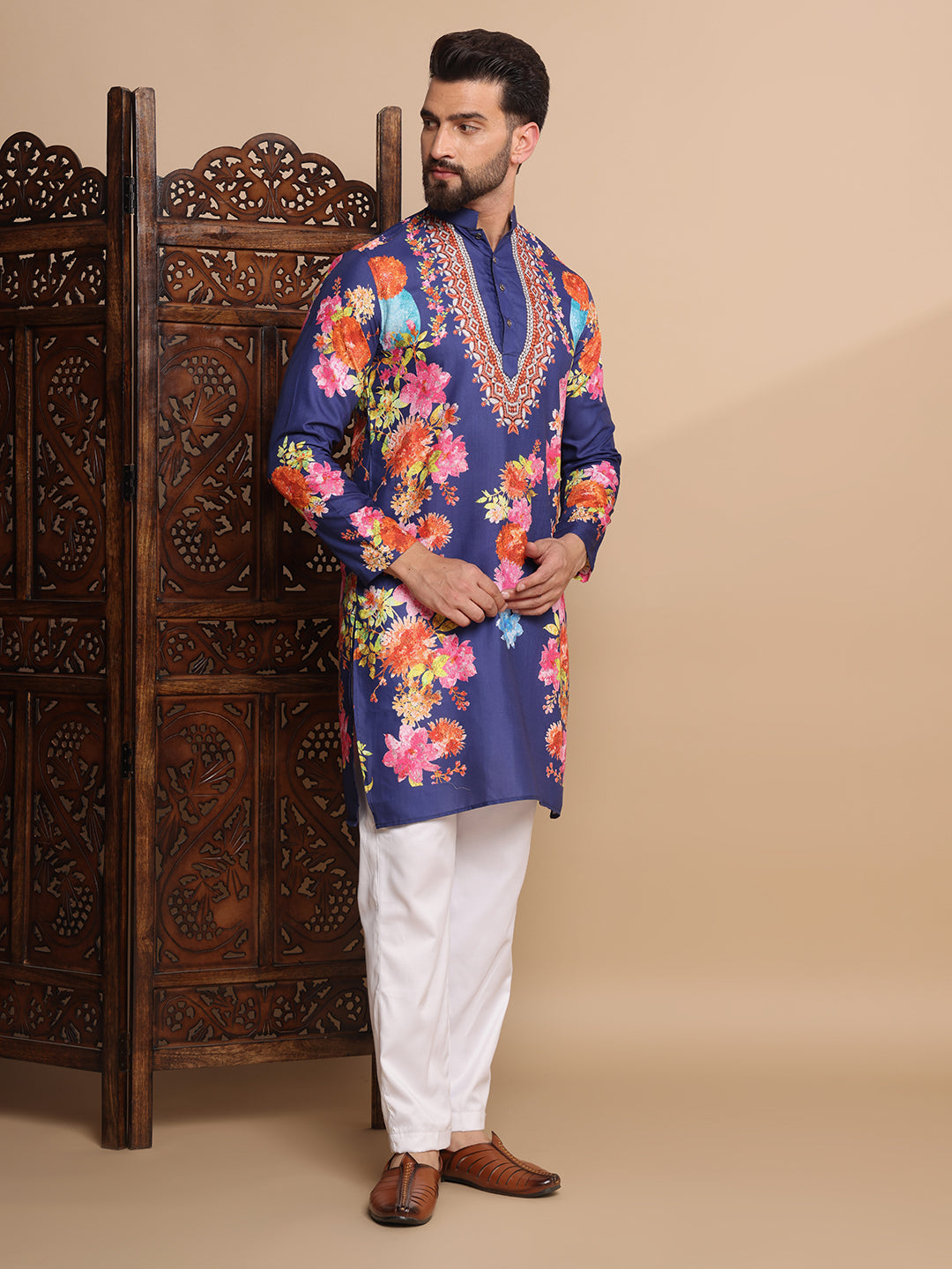 Royal Bloom Digital Print Kurta Set