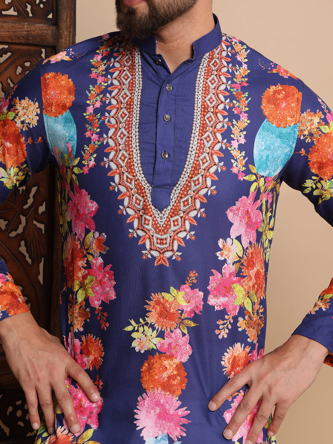 Royal Bloom Digital Print Kurta Set