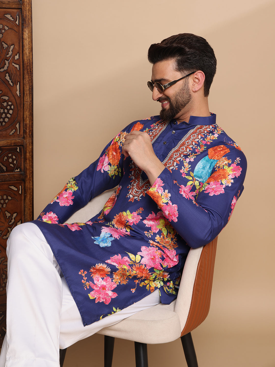 Royal Bloom Digital Print Kurta Set