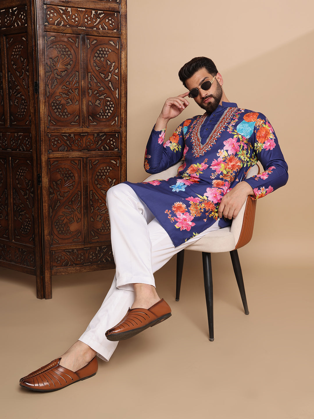 Royal Bloom Digital Print Kurta Set