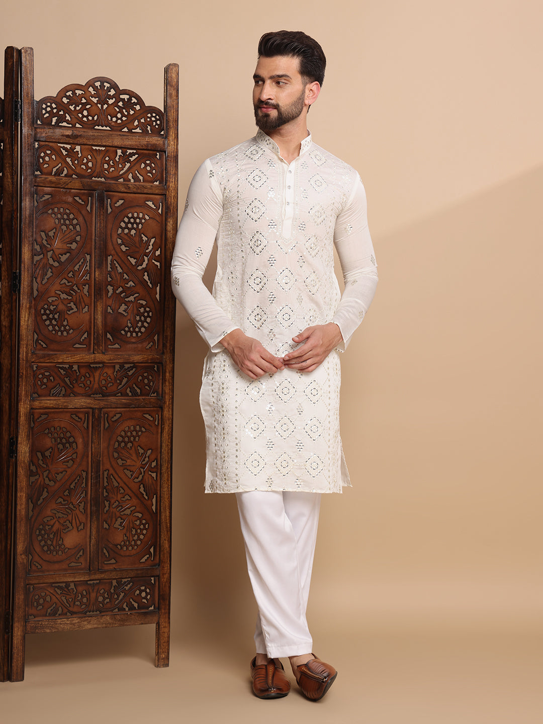 Ivory Gleam Sequin Kurta Set