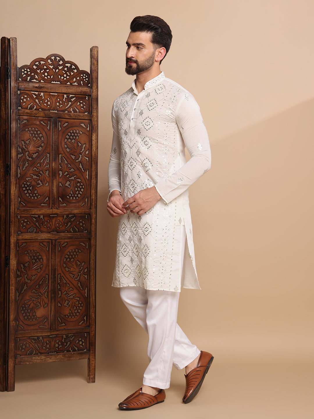 Ivory Gleam Sequin Kurta Set