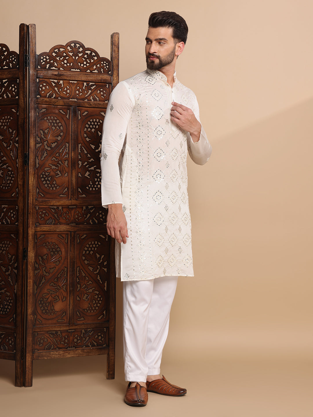 Ivory Gleam Sequin Kurta Set