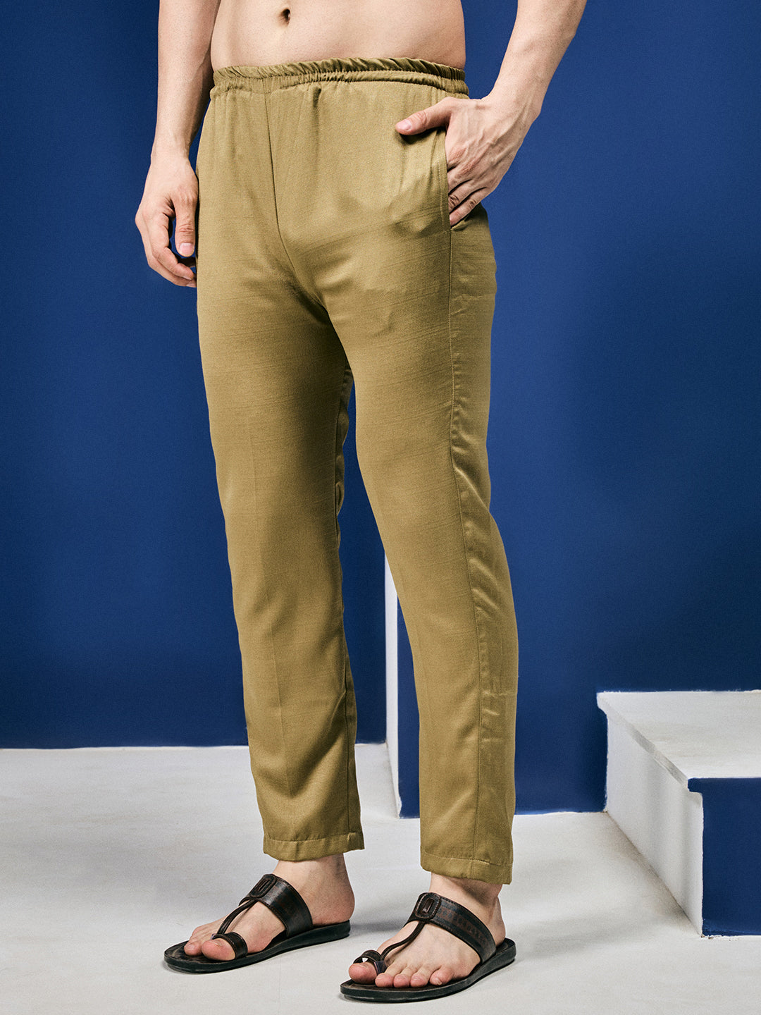 Roohani Olive Mehendi Floral Printed Kurta With Pant Set