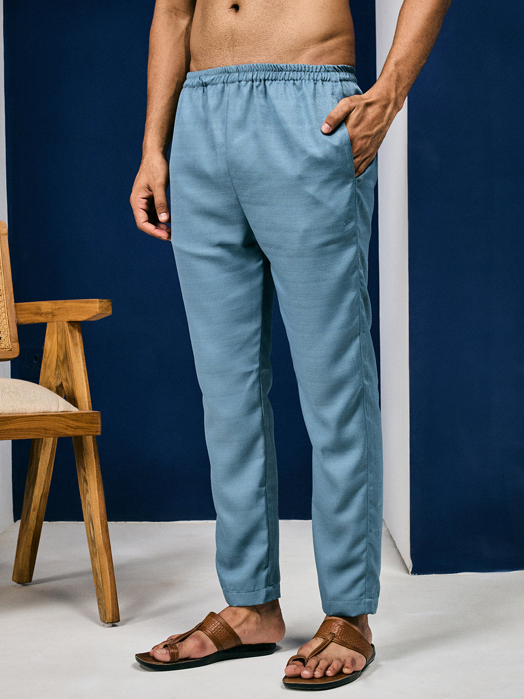 Roohani Teal Blue Floral Printed Kurta With Pant Set