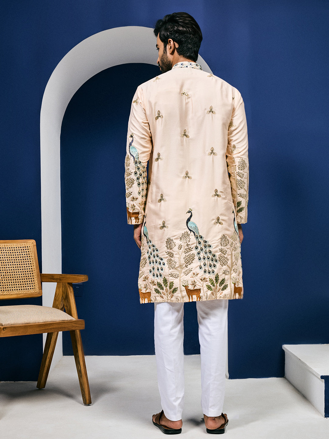 Mayur Baag Peach Kurta-pant set