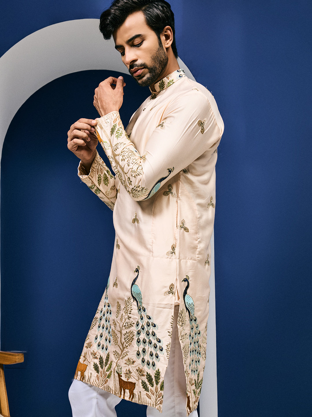 Mayur Baag Peach Kurta-pant set