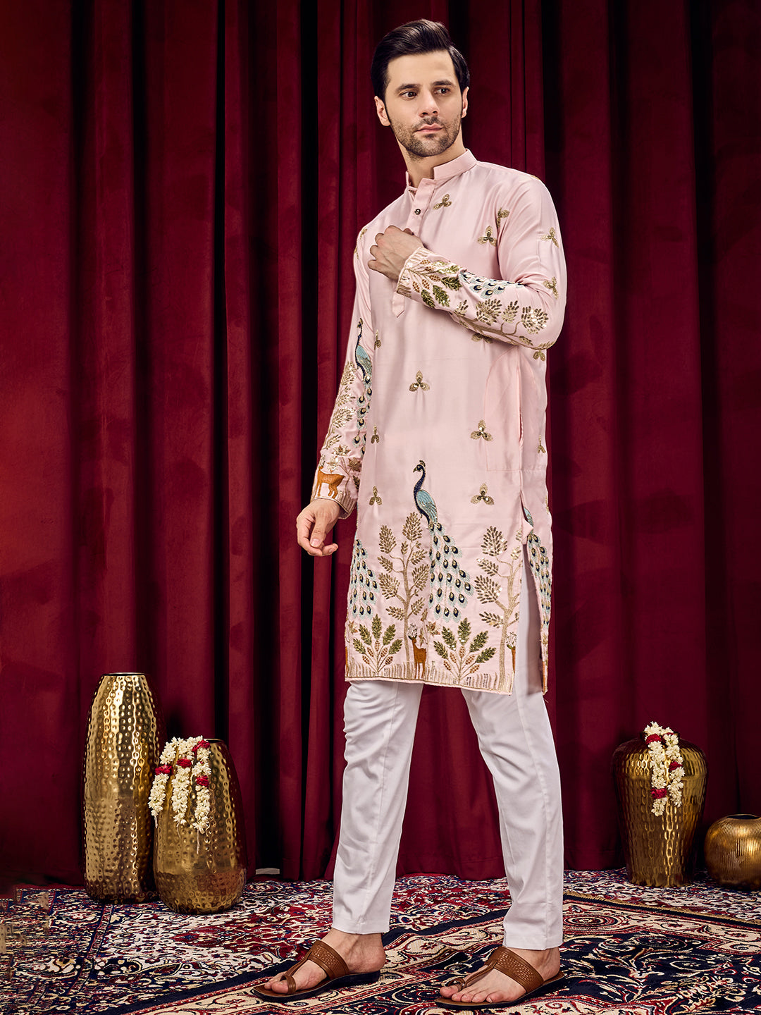 Mayur Baag Pink Kurta-pant Set