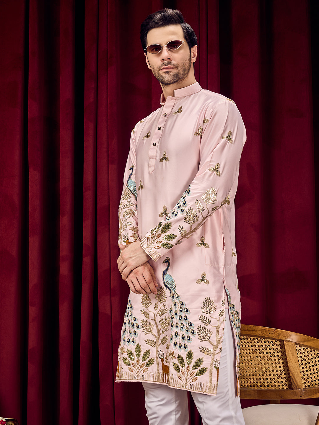Mayur Baag Pink Kurta-pant Set