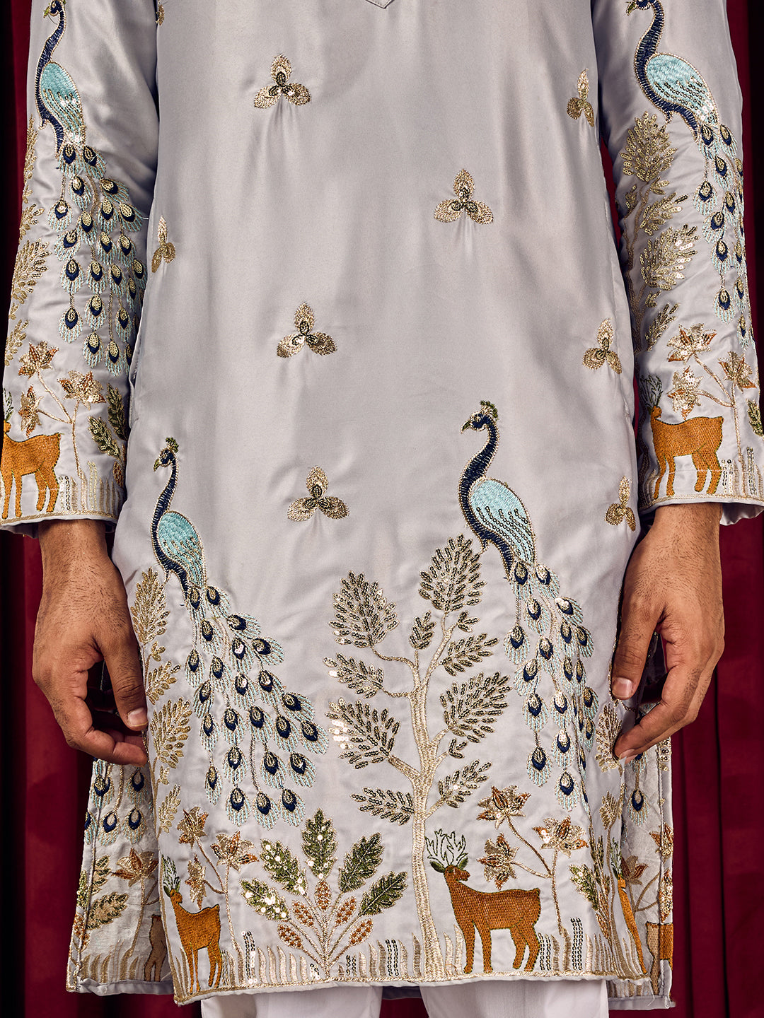 Mayur Baag Grey Kurta-pant set