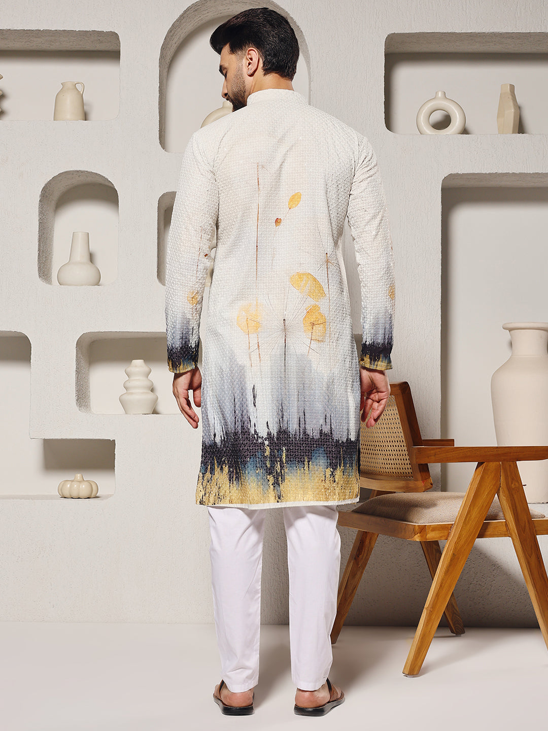 Misty Dandelion Floral Print Kurta