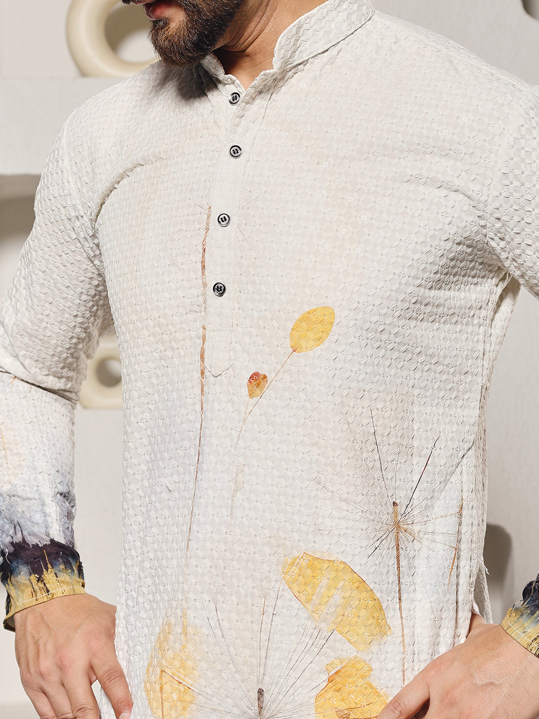 Misty Dandelion Floral Print Kurta