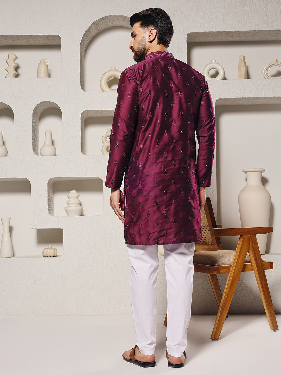 Sangria Sparkle Embellished Kurta