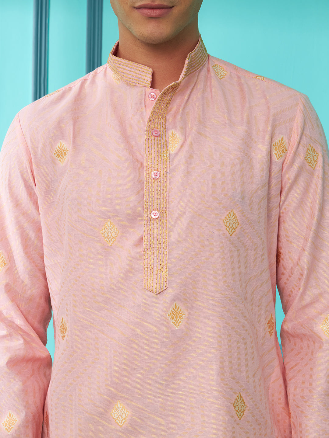 Pink Silk Cotton Kurta