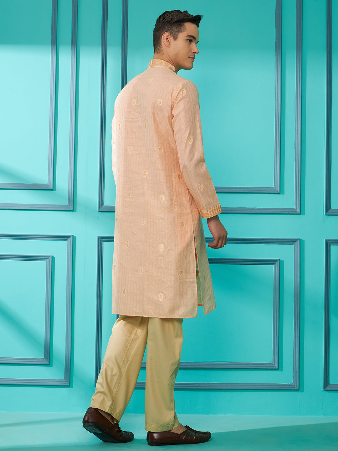 Light Pink Silk Cotton Kurta
