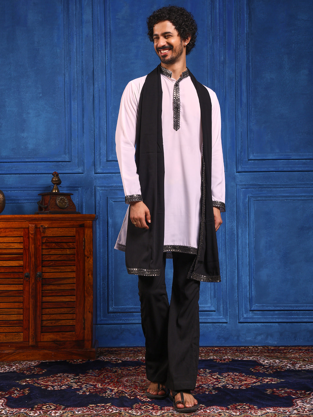 White Short Kurta Plus Dupatta Set