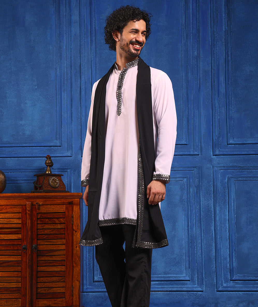 White Short Kurta Plus Dupatta Set