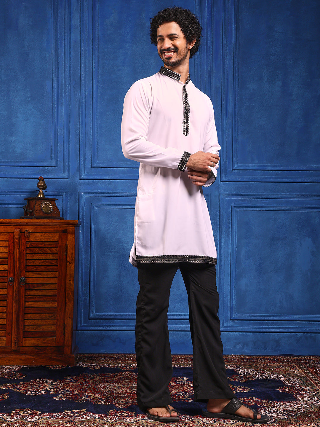 White Short Kurta Plus Dupatta Set