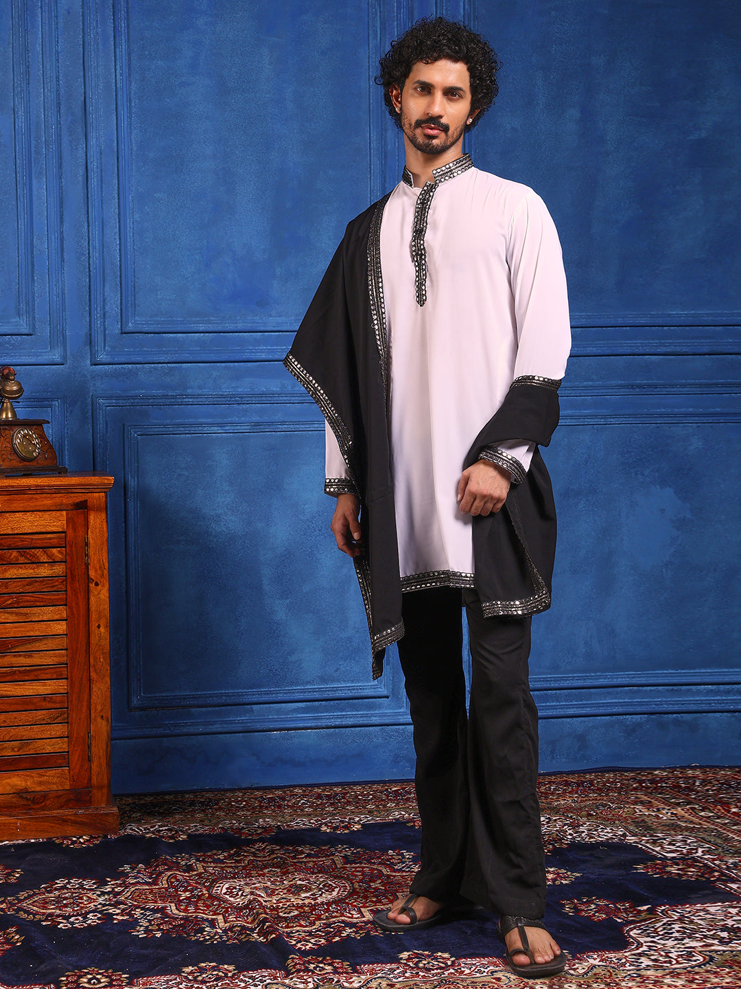 White Short Kurta Plus Dupatta Set