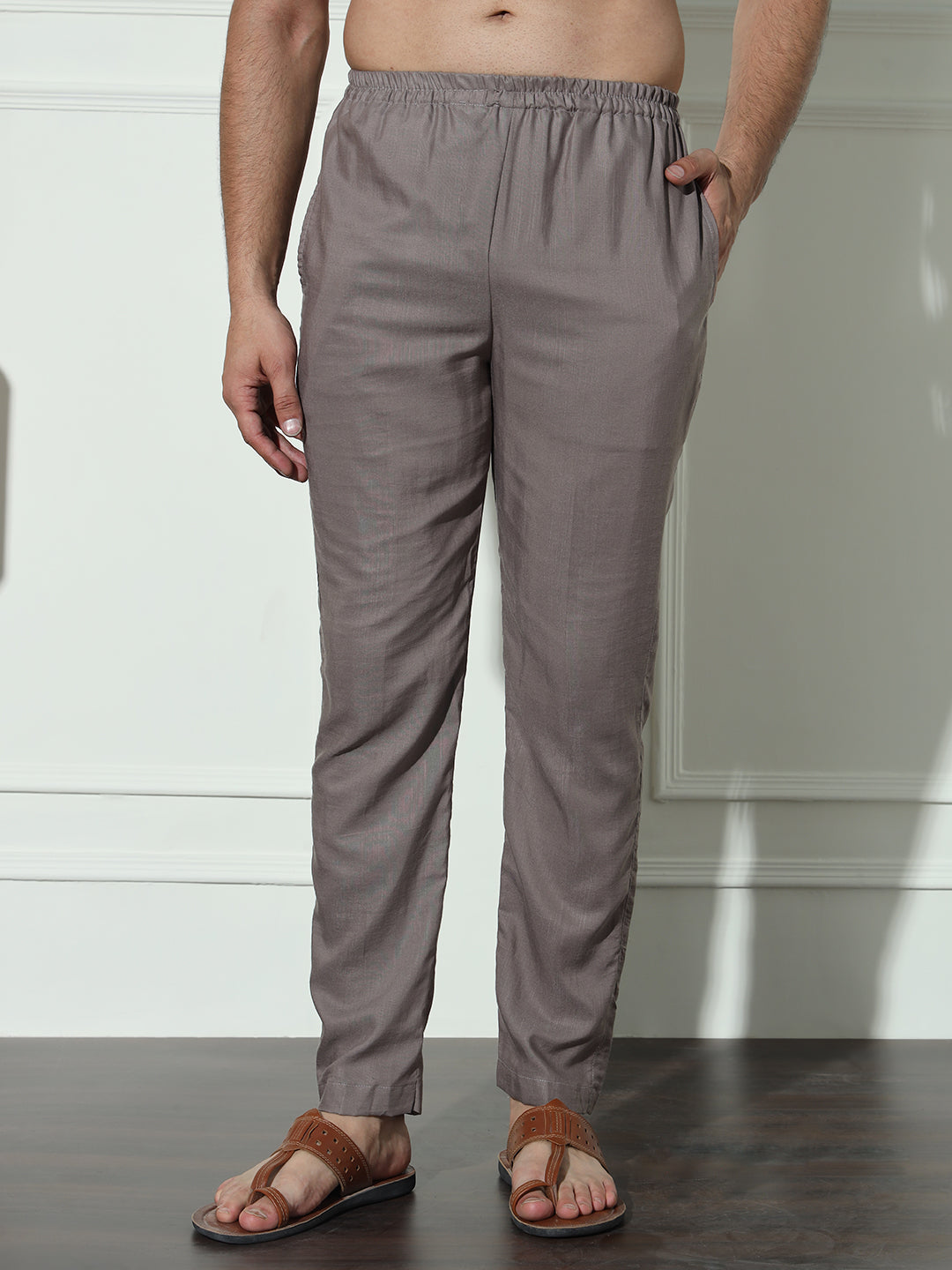 Dusty Grey Butta Embroidered Pure Cotton Kurta Set