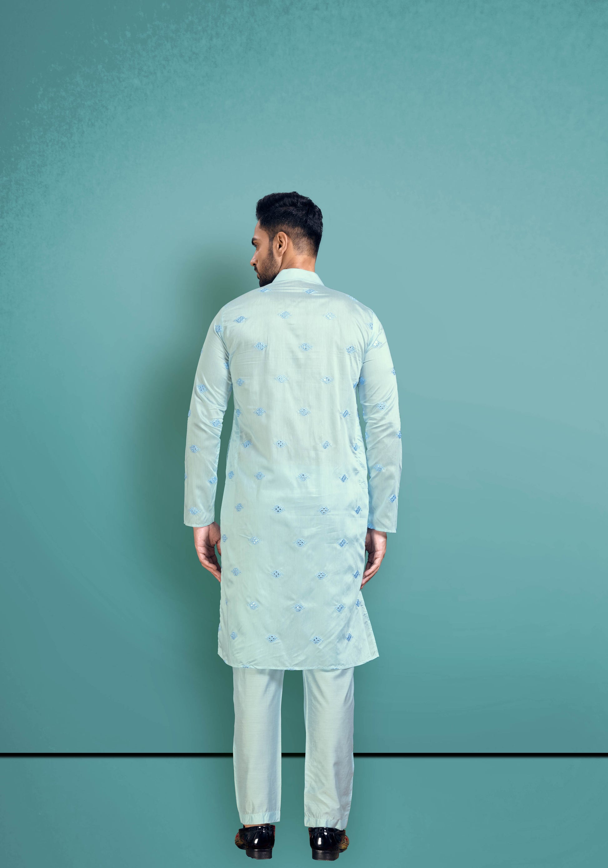 Blue Mirror Butta Kurta