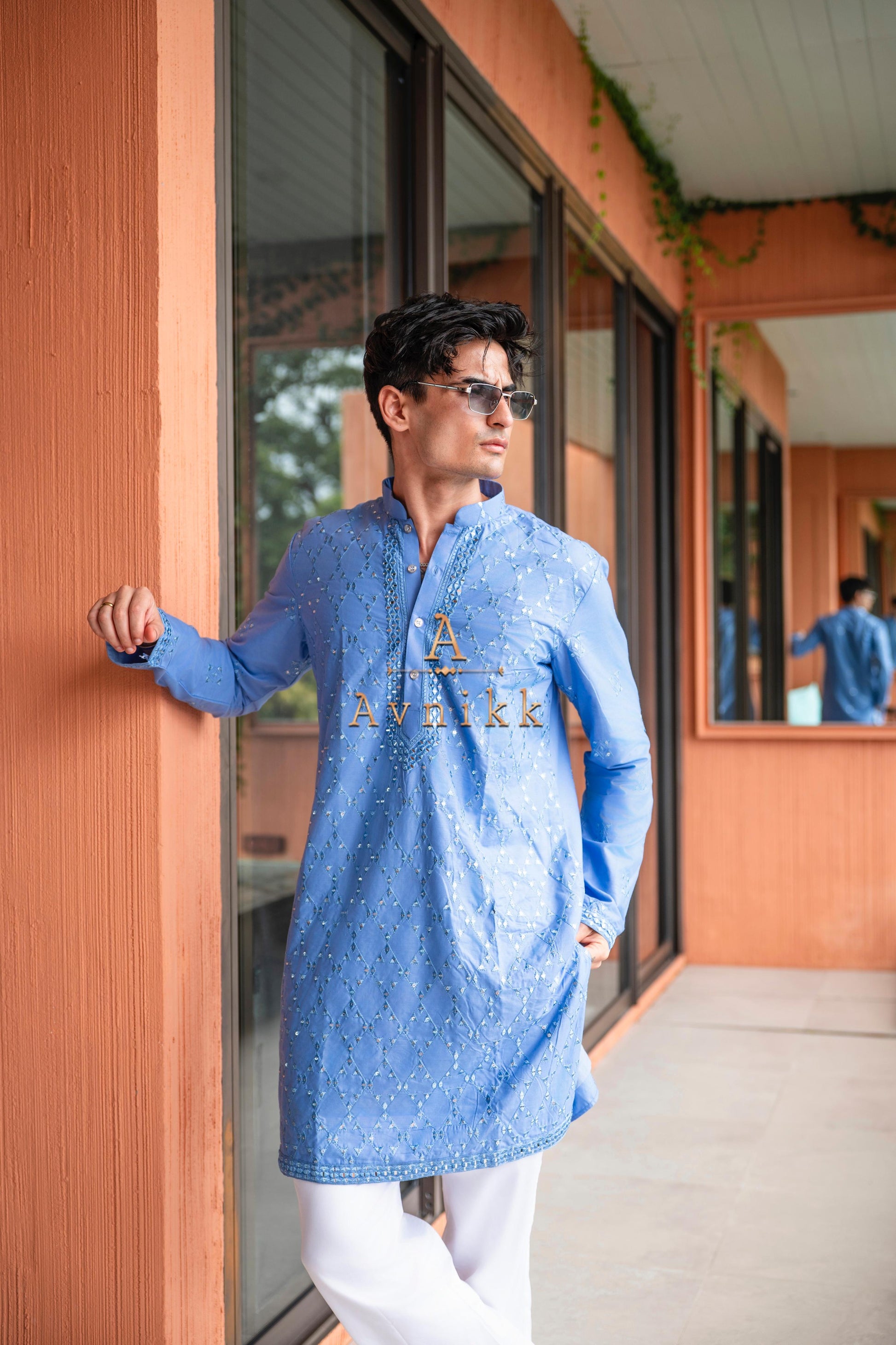 Reflection Of Sky Kurta.