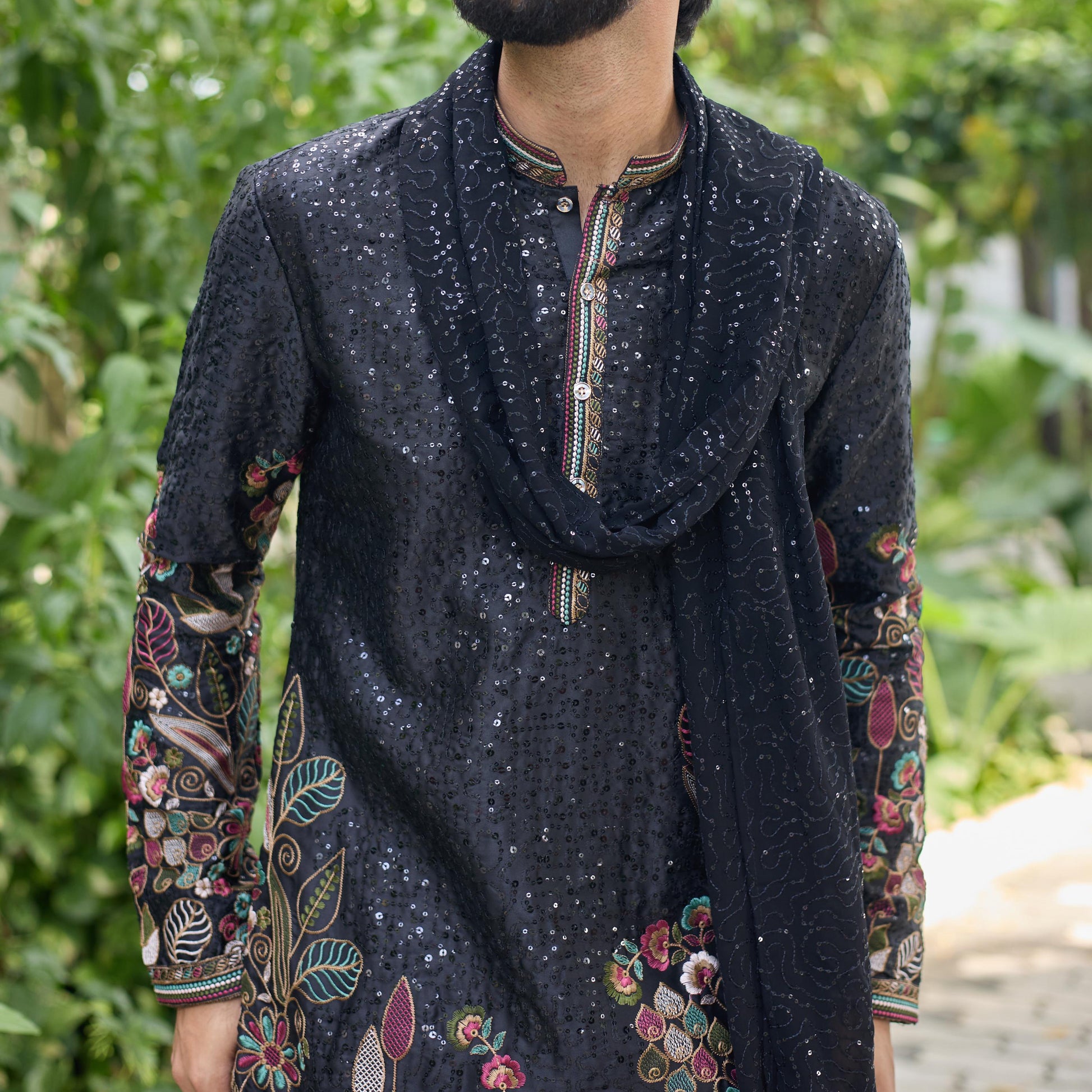 Floral Dynasty floral Embroidery Sequins Kurta Set